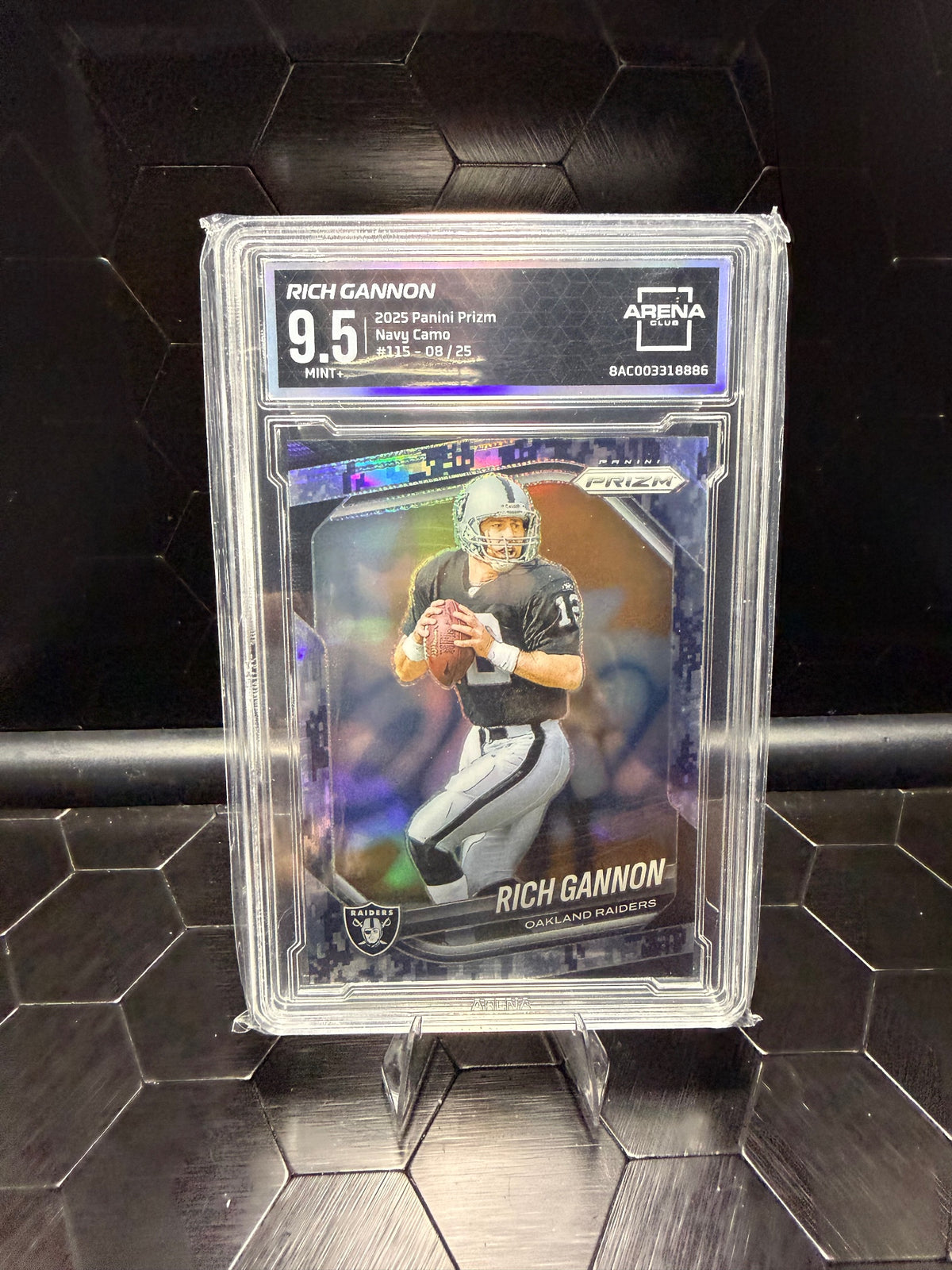 2025 Panini Prizm Rich Gannon #115 Navy Camo /25 Arena 9.5