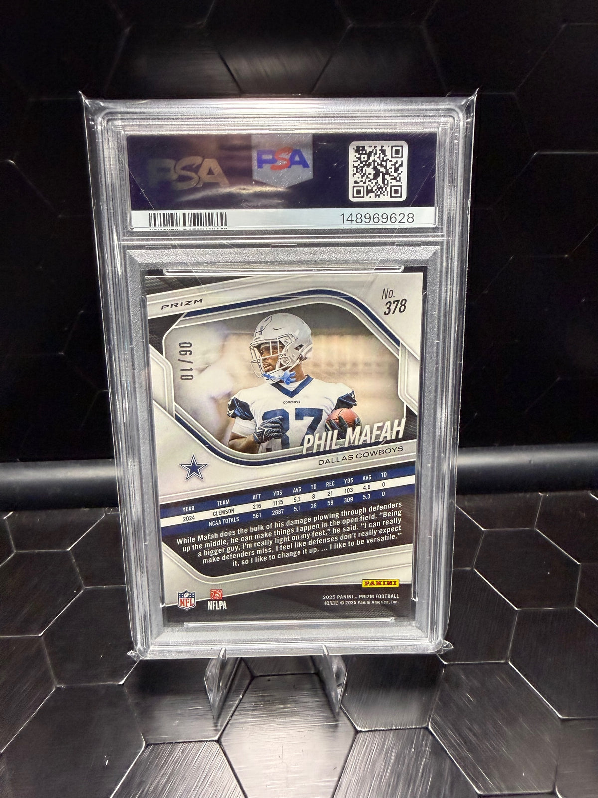 2025 Panini Prizm Phil Mafah #378 Gold Choice Prizm /10 RC PSA 10