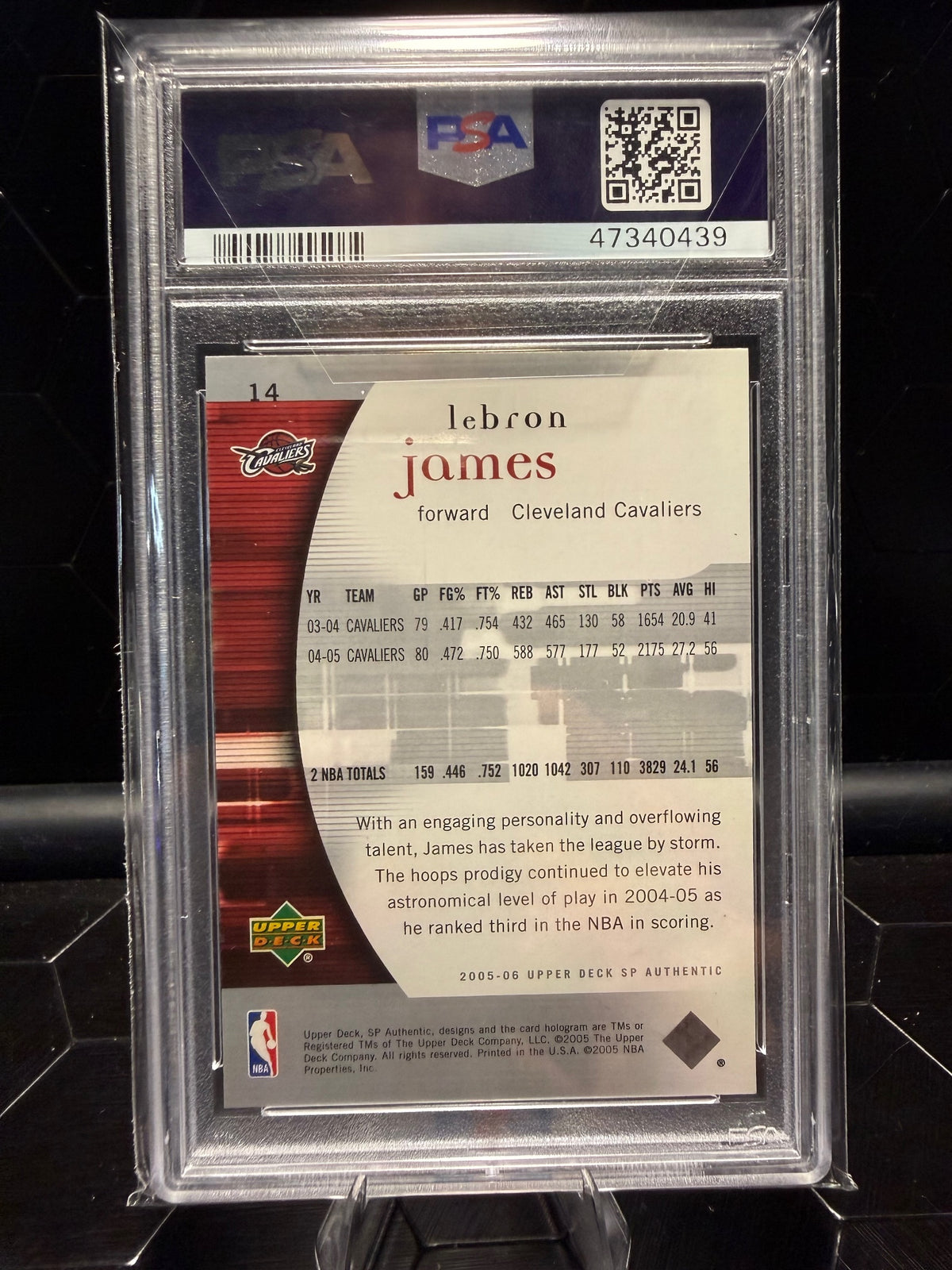 2005–06 Upper Deck SP Authentic LeBron James #14 PSA 10