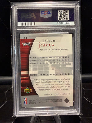 2005–06 Upper Deck SP Authentic LeBron James #14 PSA 10