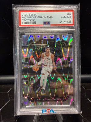 2023–24 Panini Select Victor Wembanyama #87 Concourse Tectonic Prizm RC PSA 10