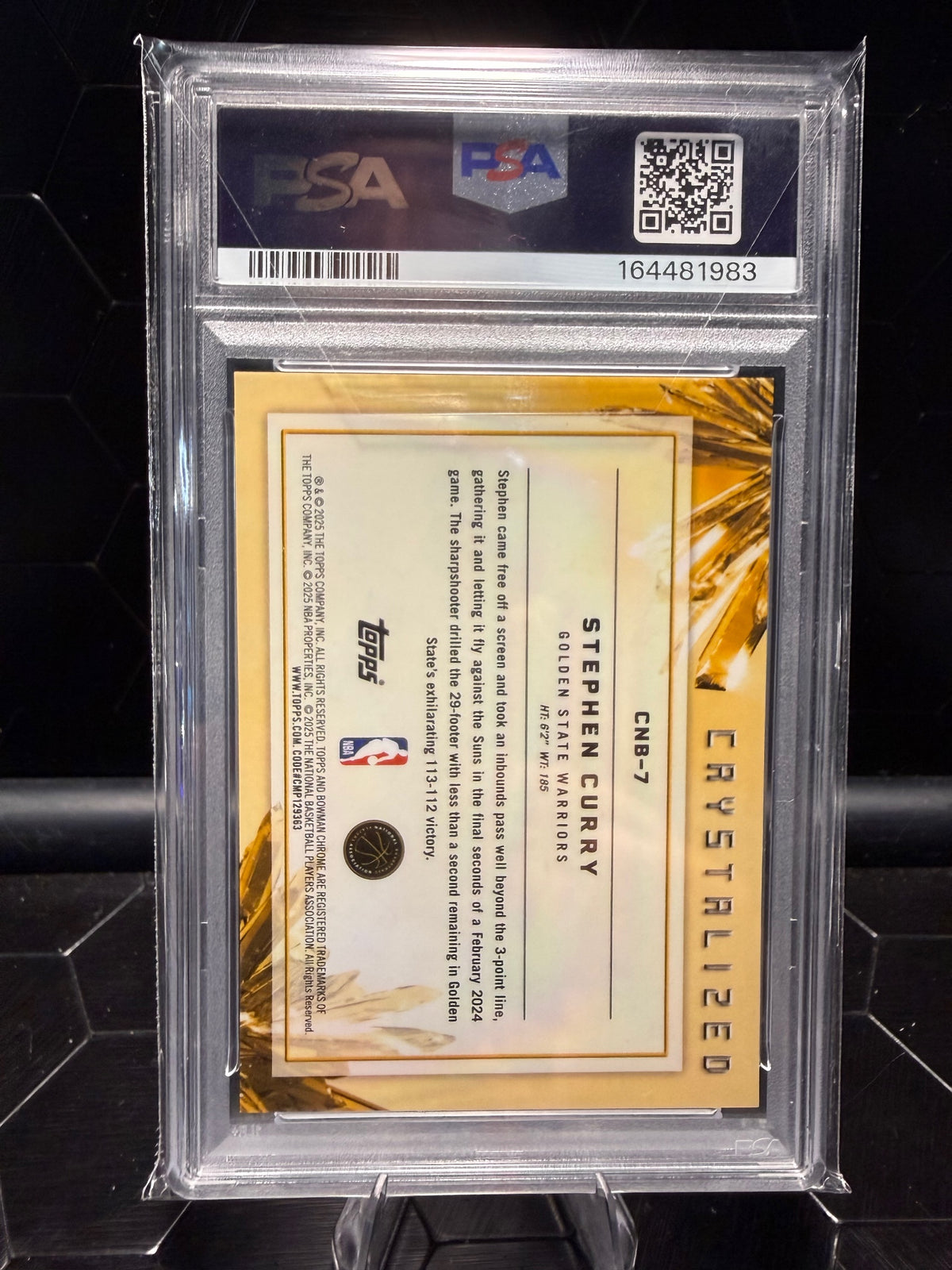 2025-26 Bowman Chrome Stephen Curry #CNB-7 Crystallized NBA SSP PSA 9