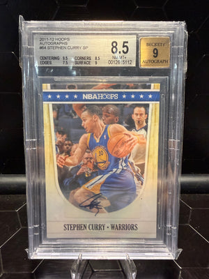 2011-12 Panini Hoops Stephen Curry #64 Autographs SP BGS 8.5 Auto 9