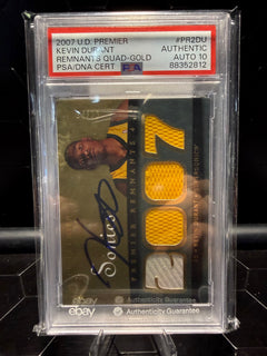 2007 U.D Premier #PR2DU Kevin Durant Remnants Quad-Gold /50 PSA 10