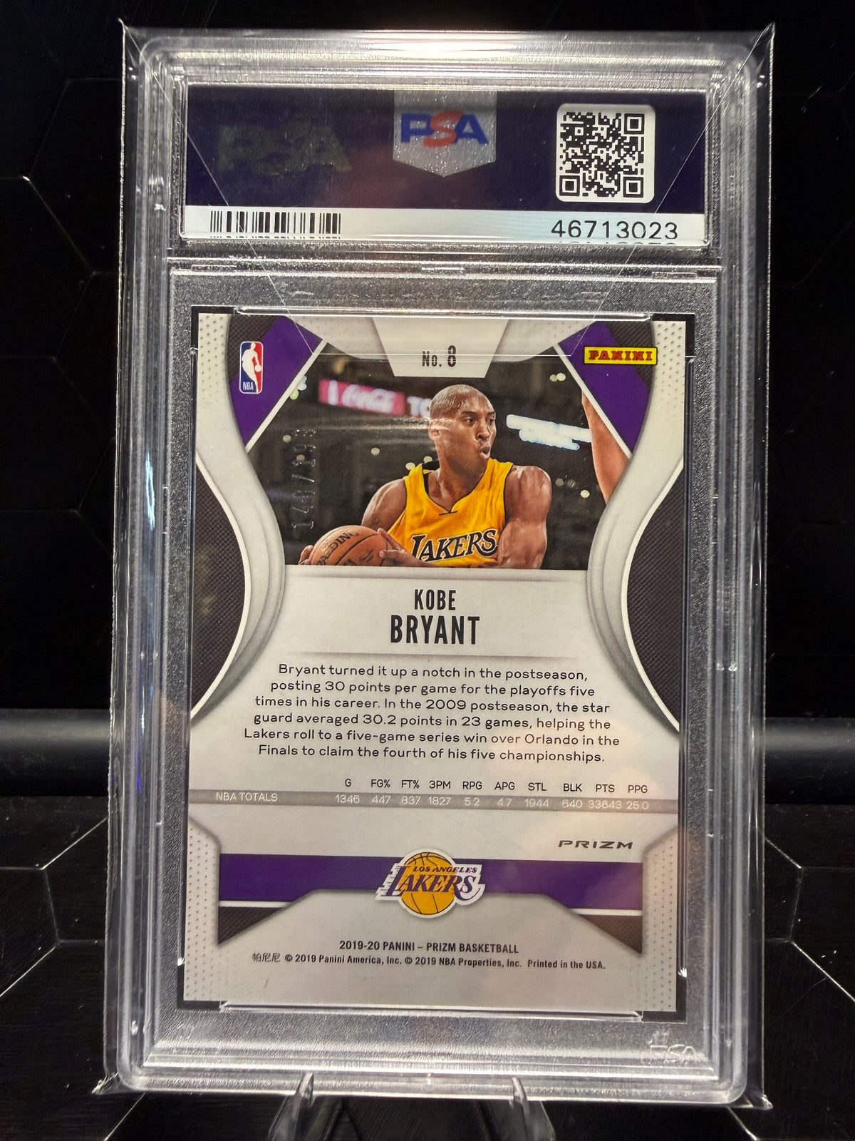 2019-20 Panini Prizm Kobe Bryant #8 Blue Prizm PSA 9