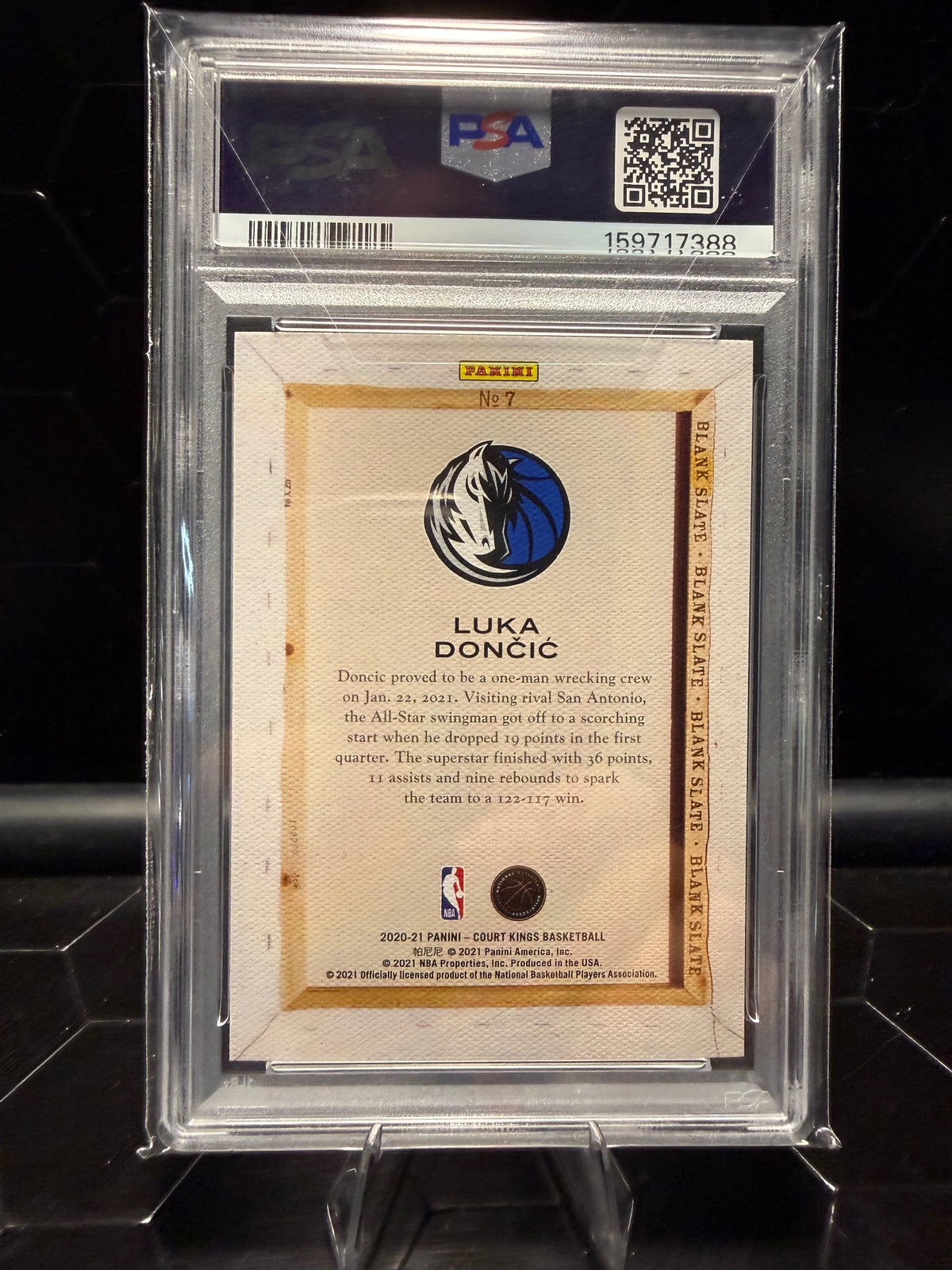 2020-21 Panini Court Kings Luka Doncic #7 Blank Slate PSA 10