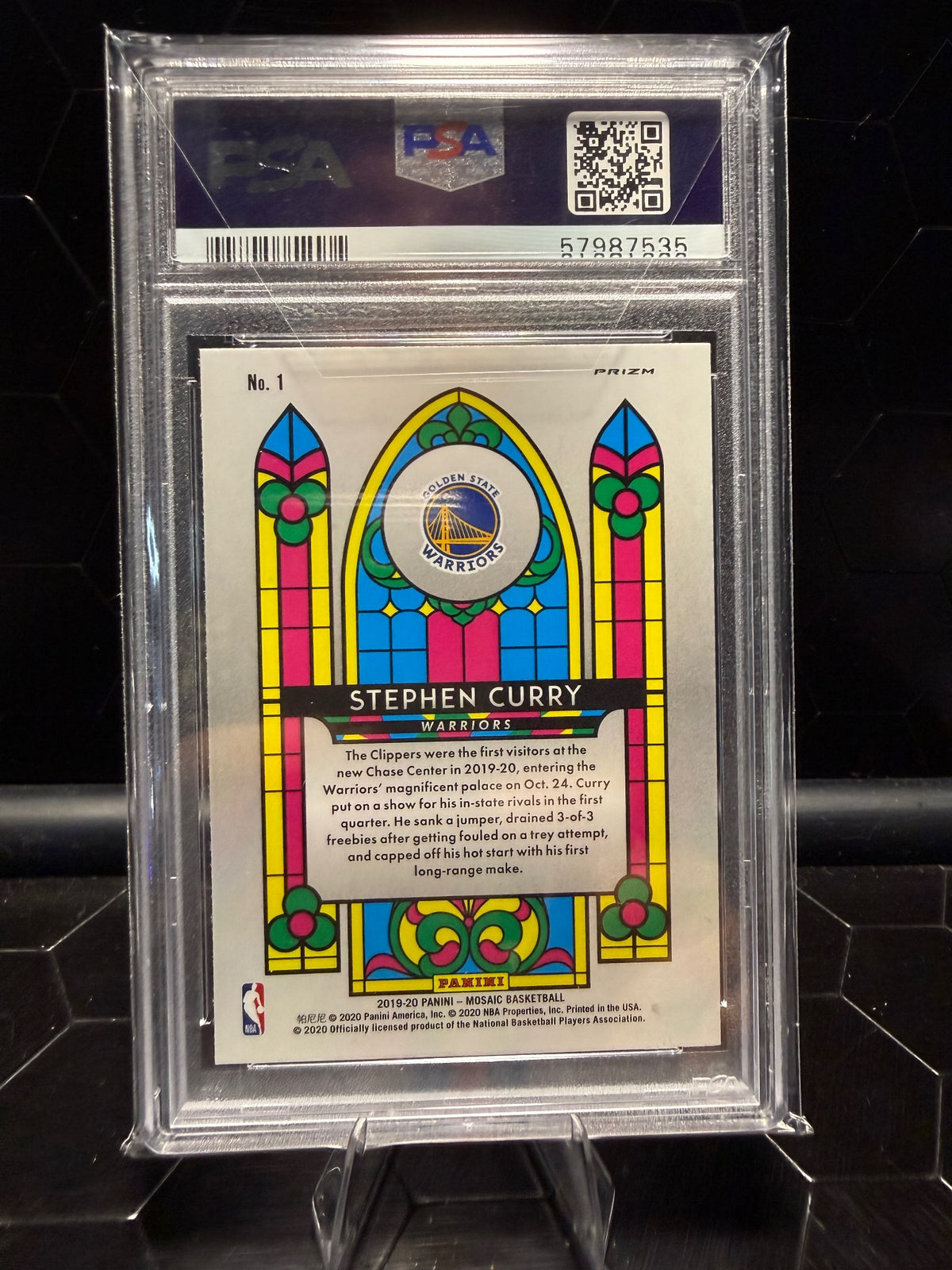 2019-20 Panini Mosaic Stephen Curry #1 Stained Glass PSA 9