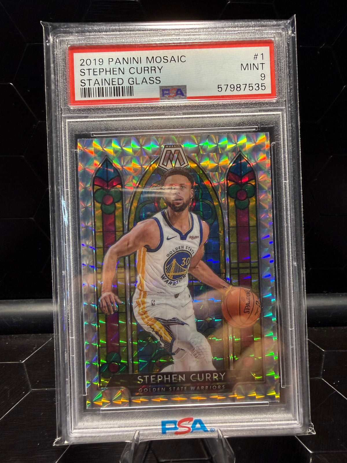 2019-20 Panini Mosaic Stephen Curry #1 Stained Glass PSA 9