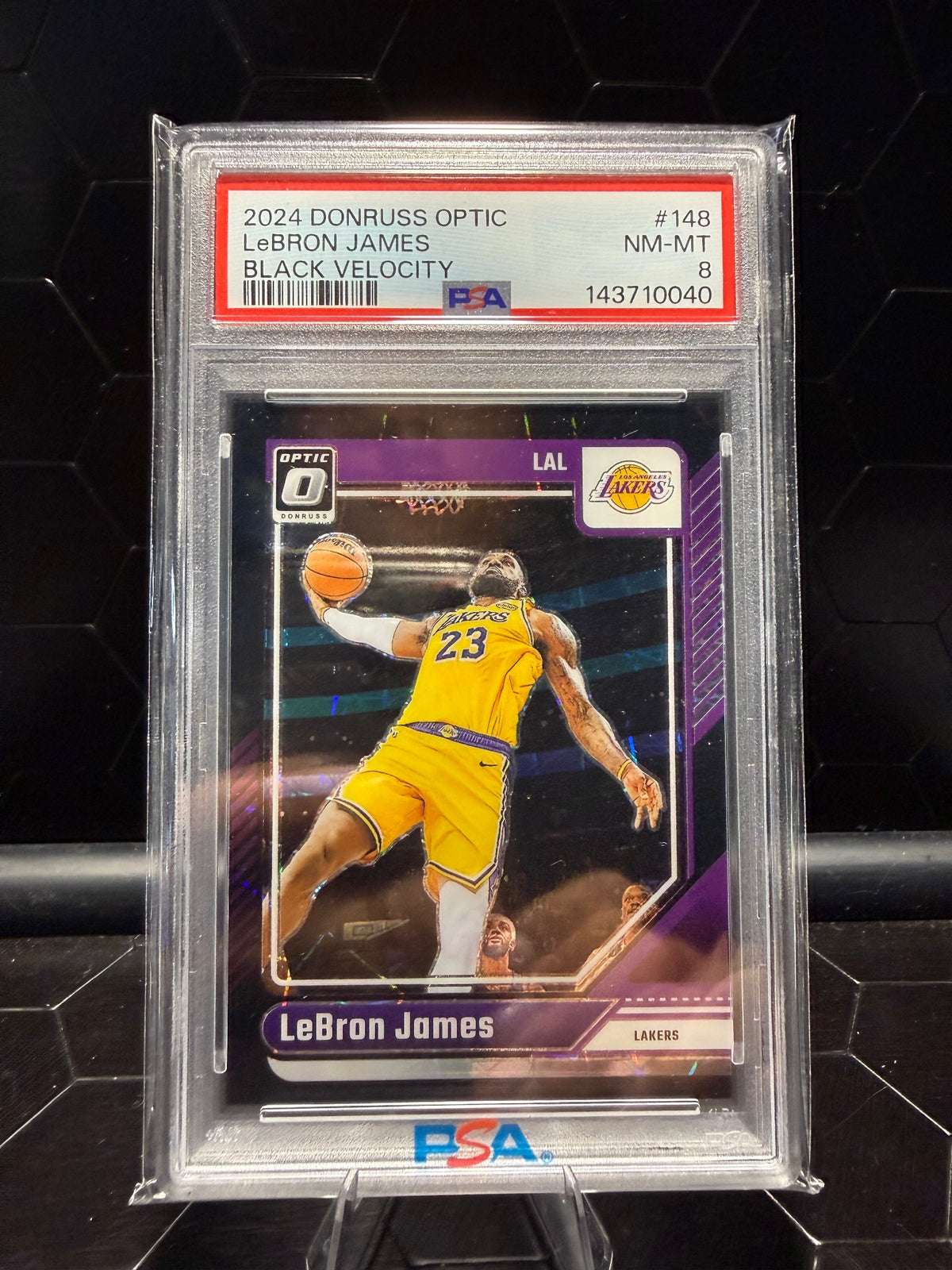 2024-25 Donruss Optic #148 LeBron James Black Velocity PSA 8