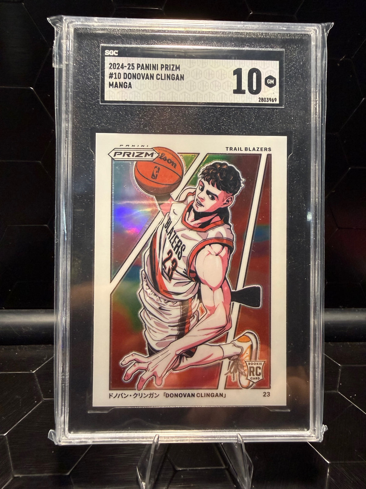 2024–25 Panini Prizm Donovan Clingan #10 Manga SSP RC SGC 10