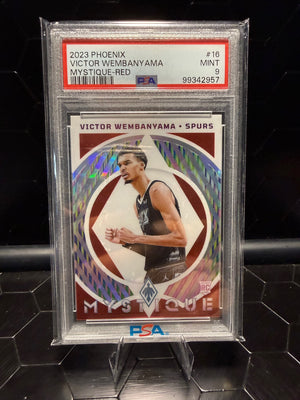 2023-24 Panini Phoenix Victor Wembanyama #16 Mystique Red 006/125 RC PSA 9