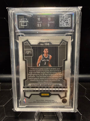 2023-24 Panini Prizm Victor Wembanyama #136 Ice Prizm RC Arena Club 9.5