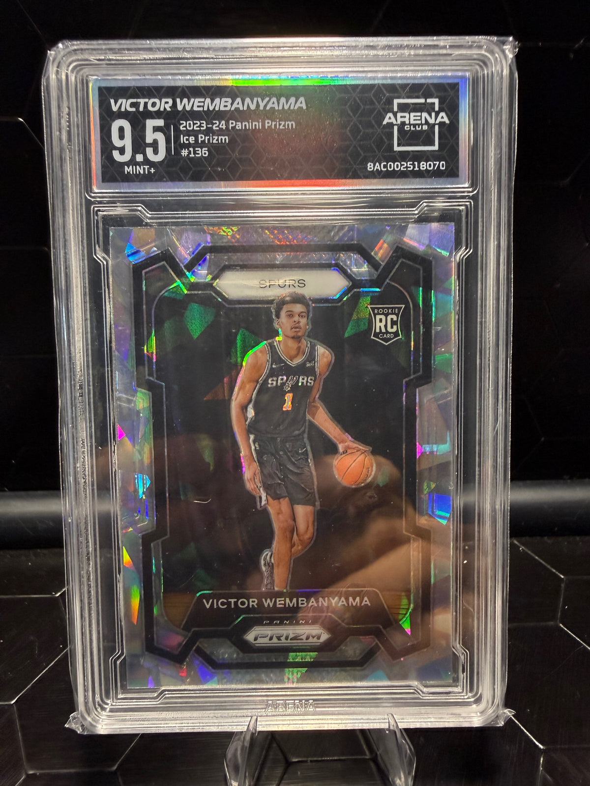2023-24 Panini Prizm Victor Wembanyama #136 Ice Prizm RC Arena Club 9.5
