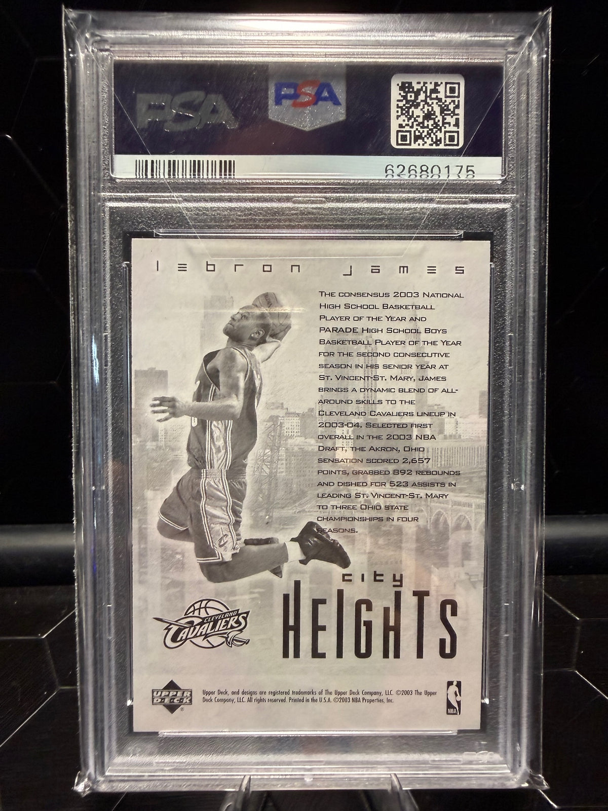 2003 Upper Deck LeBron James Redemption Special City Heights PSA 9