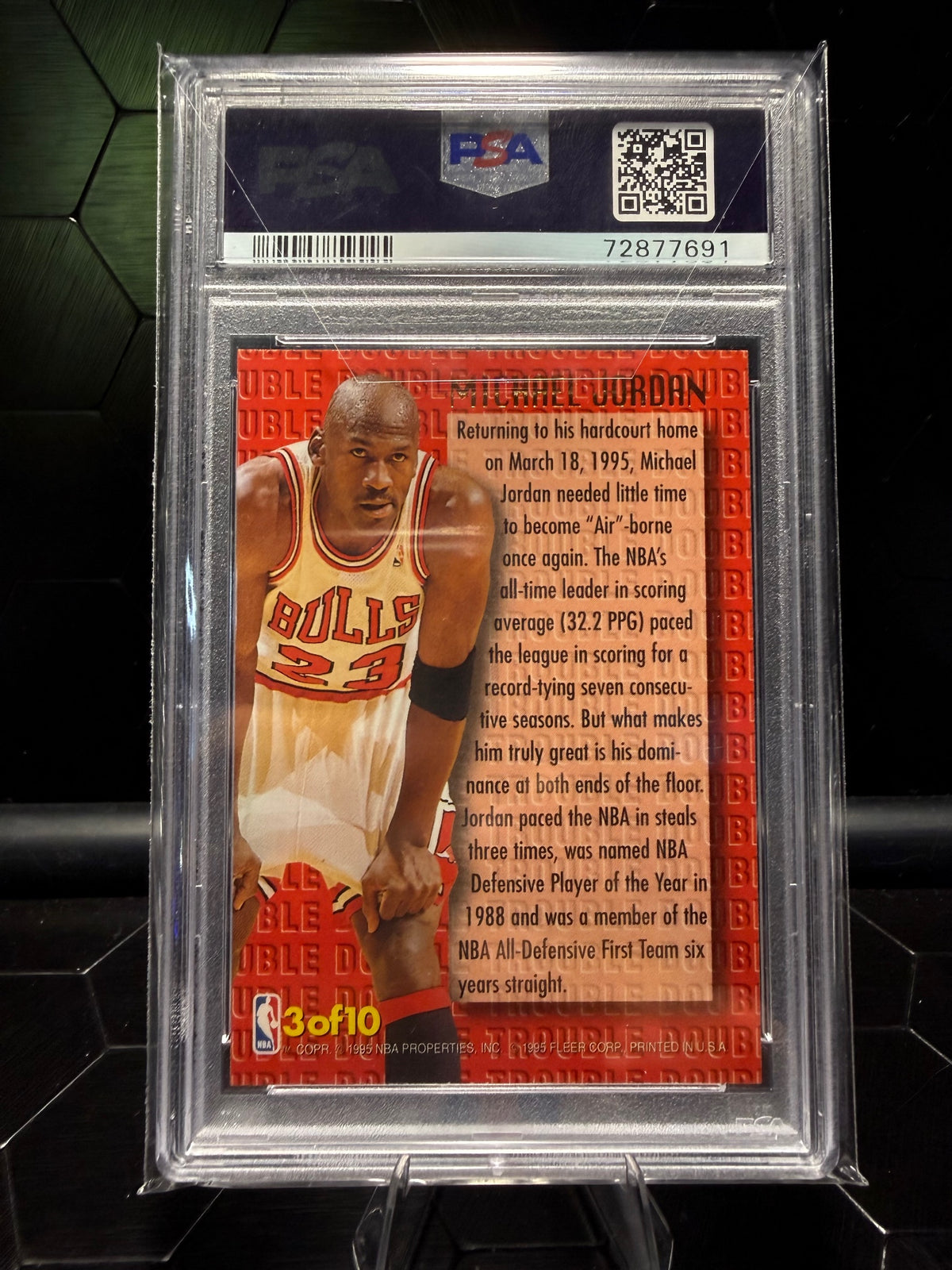 1995 Fleer Ultra Michael Jordan #3 Double Trouble PSA 9