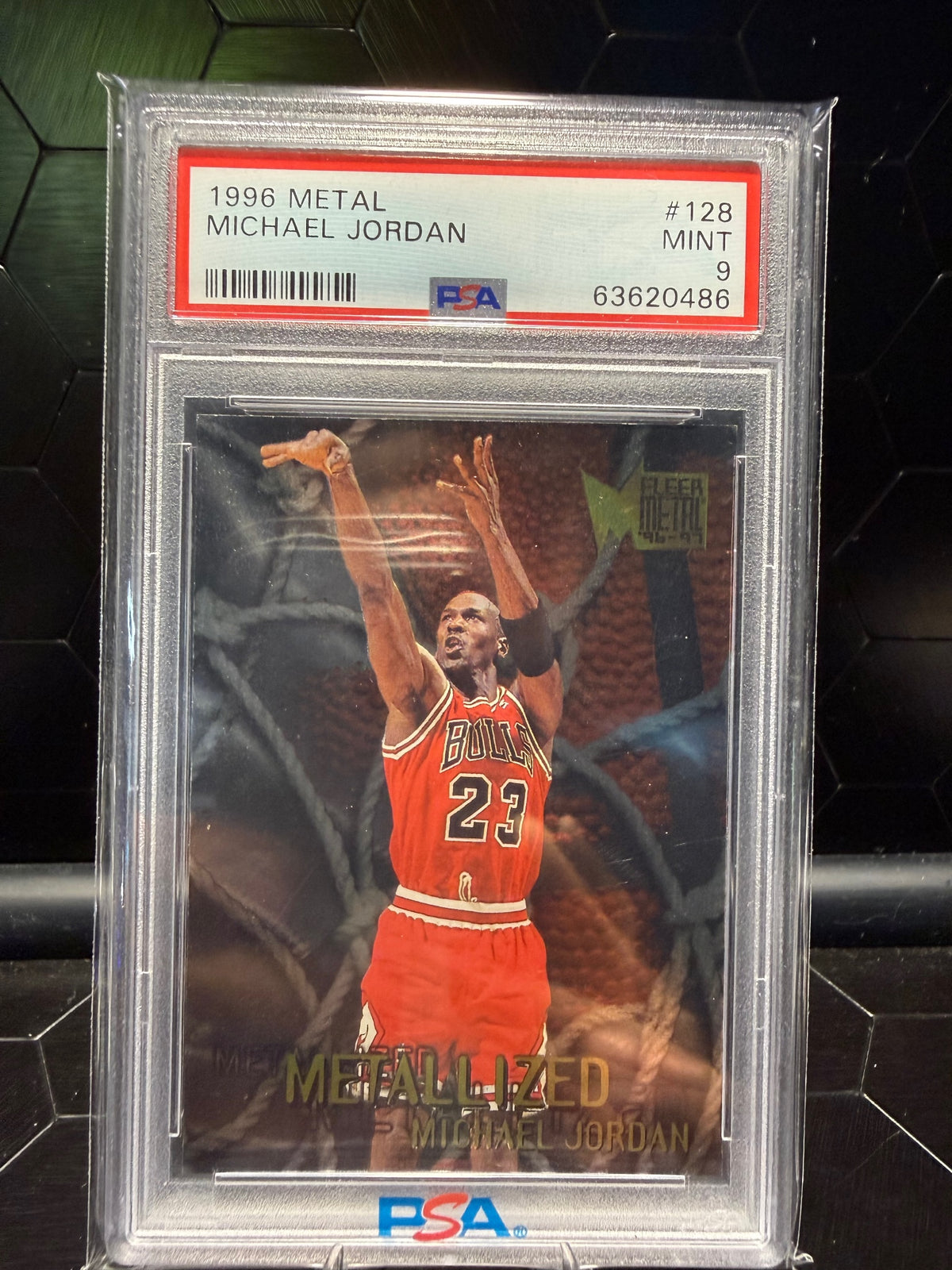 1996–97 Fleer Metal Michael Jordan #128 Metallized PSA 9