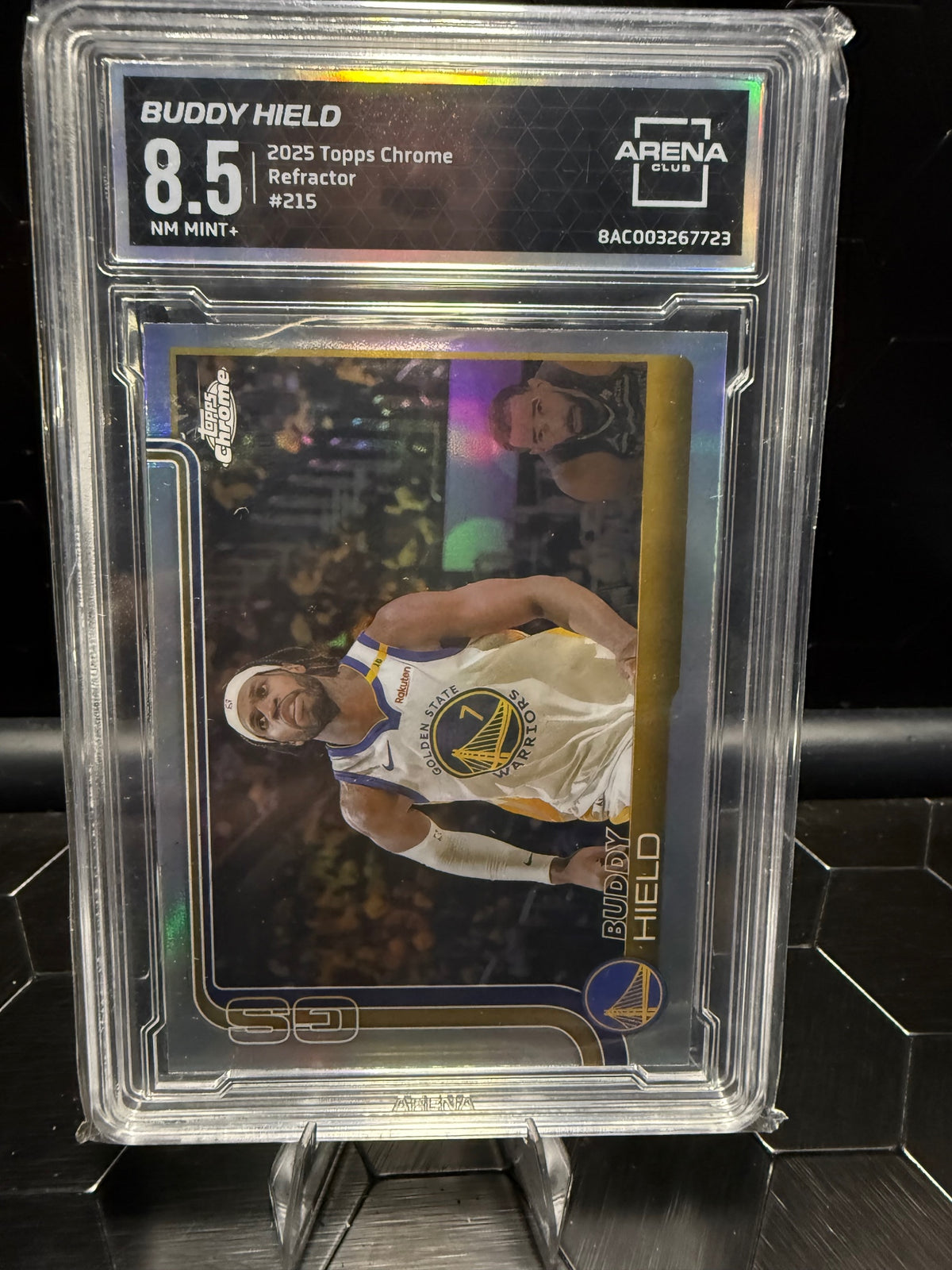 2025 Topps Chrome Buddy Hield #215 Refractor Arena Club 8.5
