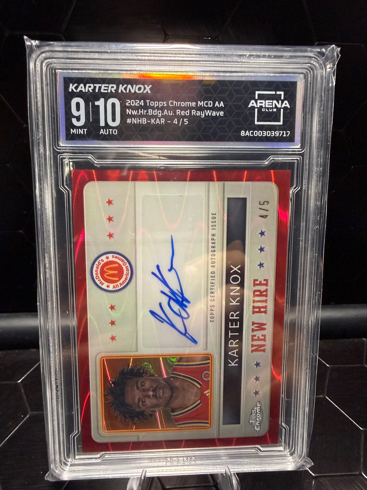2024 Topps Chrome #NHB-KAR Karter Knox Red Raywave /5 Other 9