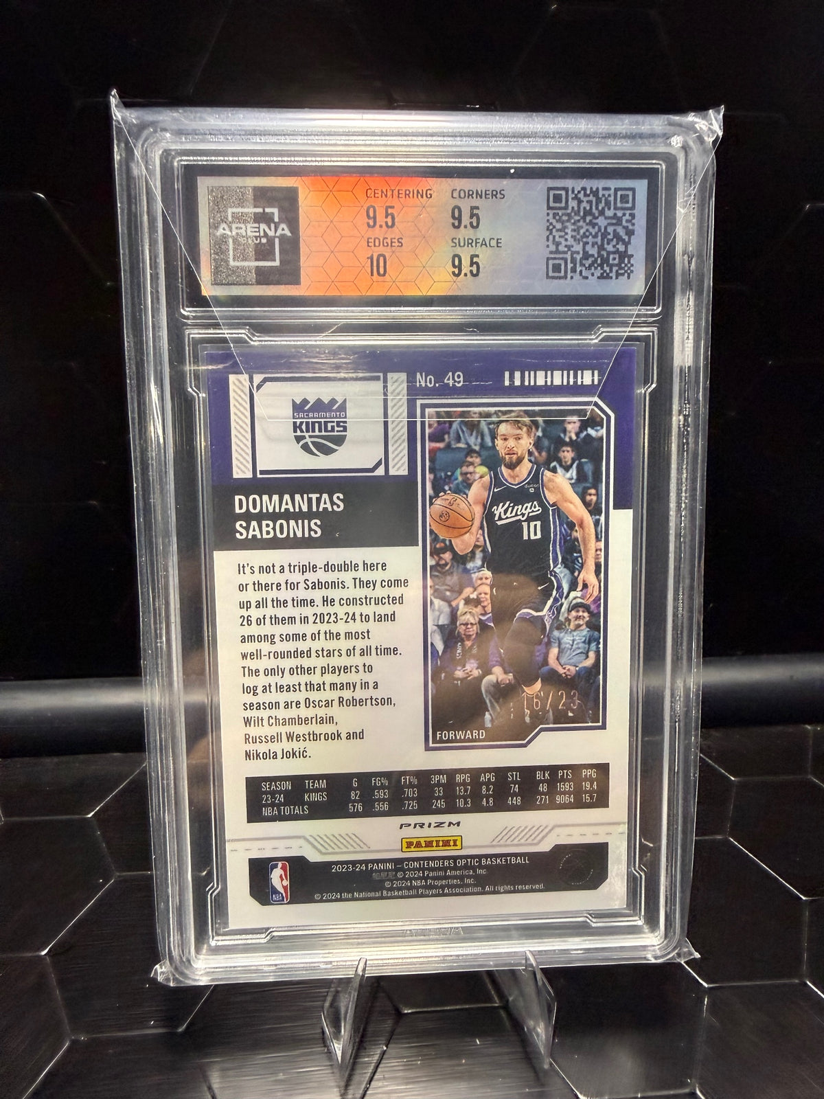 2023–24 Contenders Optic Domantas Sabonis #49 Cracked Ice /23 Arena Club 10