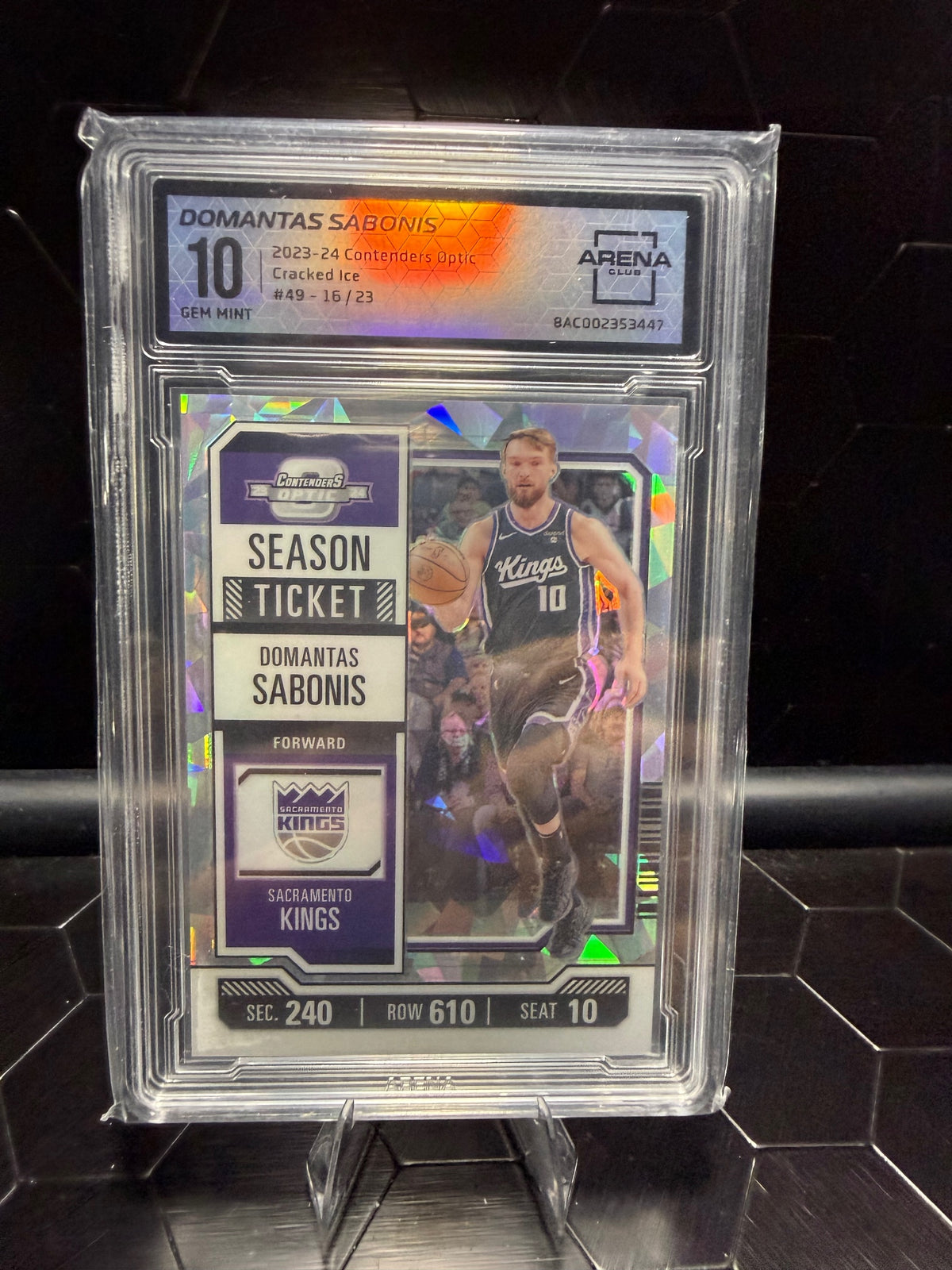 2023–24 Contenders Optic Domantas Sabonis #49 Cracked Ice /23 Arena Club 10