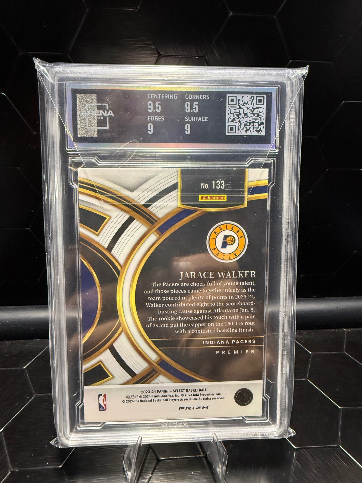 2023–24 Panini Select Jarace Walker #133 Premier Level Tiger RC Arena Club 9.5