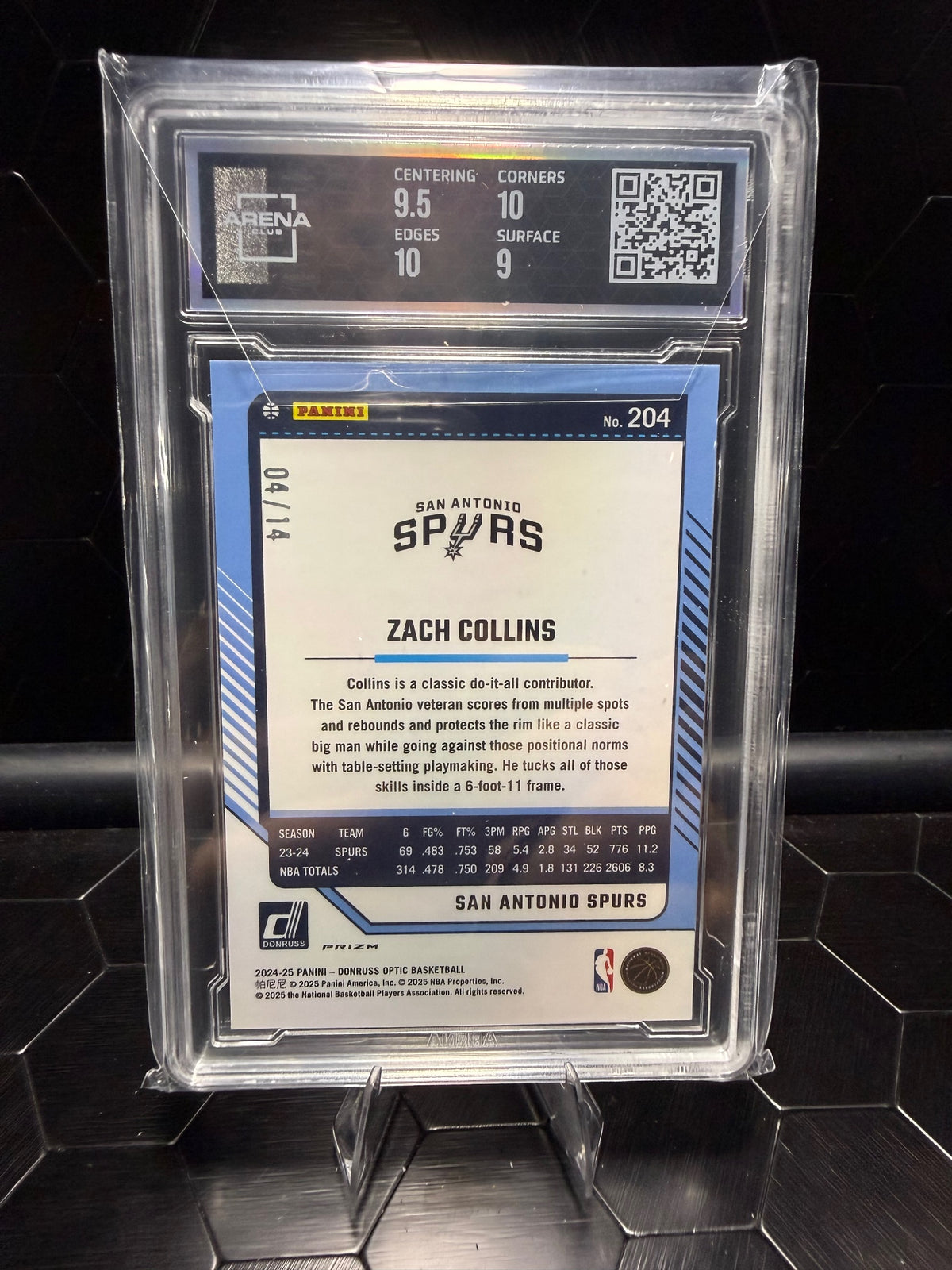 2024–25 Donruss Optic Zach Collins #204 FOTL Green 04/14 Arena Club 9.5