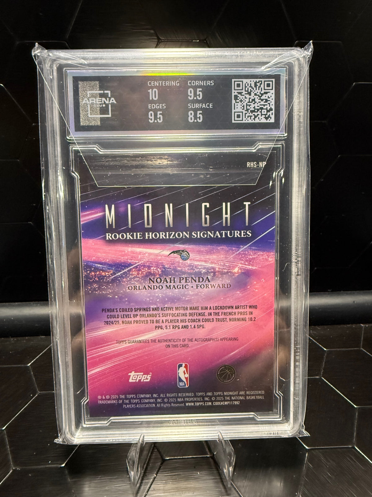 2025-26 Topps Midnight Noah Penda #RHS-NP Rookie Horizon Sig.  /35 Arena Club 9