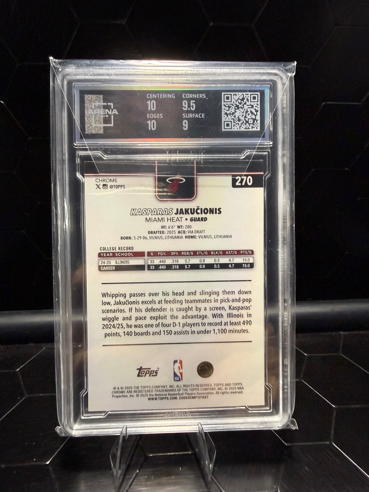 2025-26 Topps Chrome #270 Kasparas Jakučionis X-Fractor Other 9.5