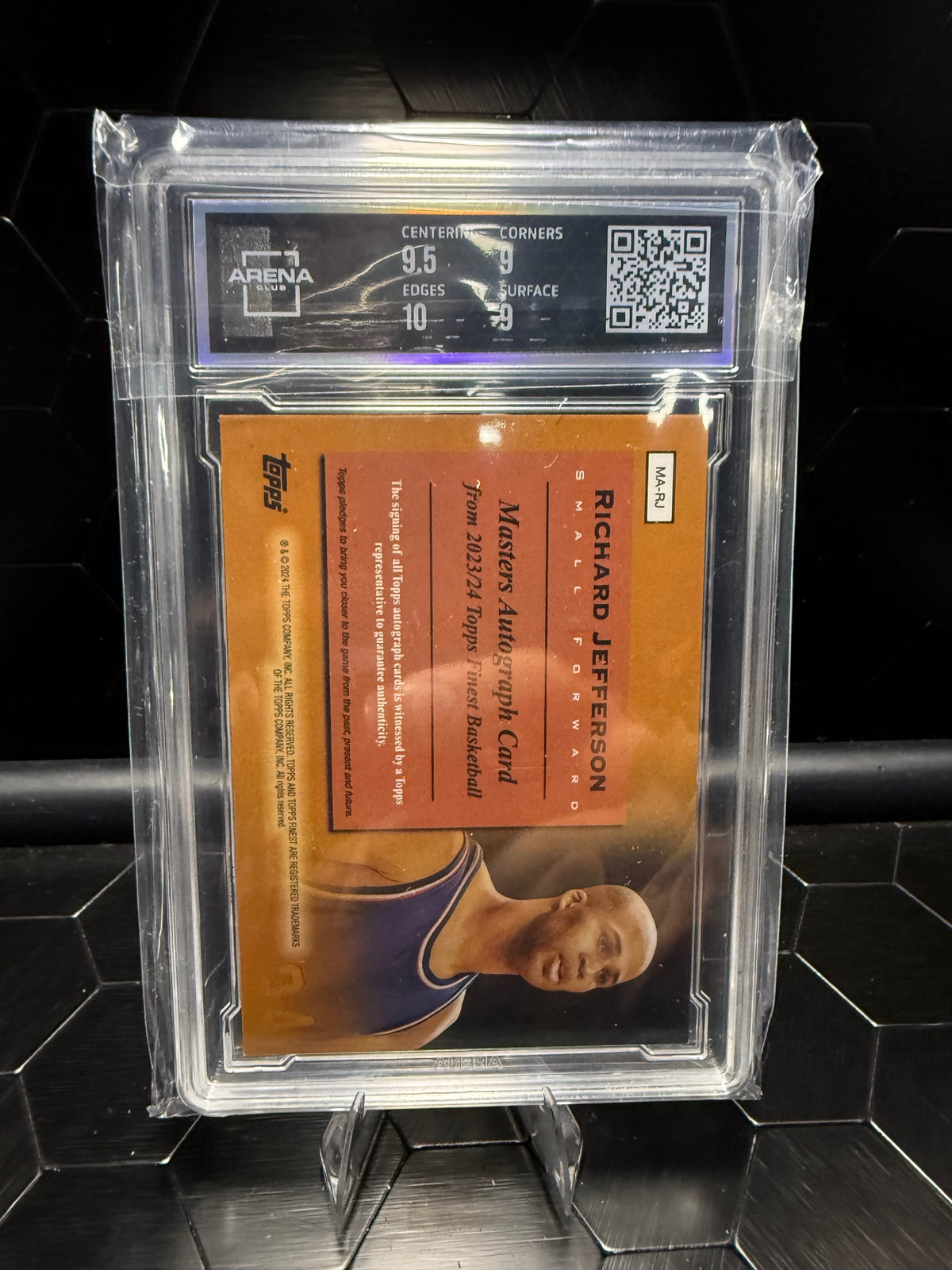 2023–24 Finest Richard Jefferson Masters Gold Ref Auto /50 Arena Club 9.5