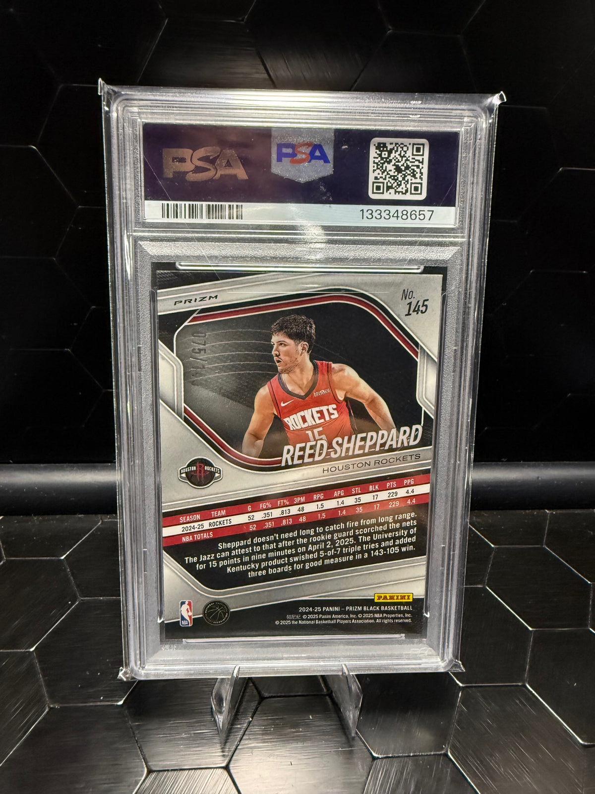 2024-25 Panini Prizm Black #145 Reed Sheppard PSA 9