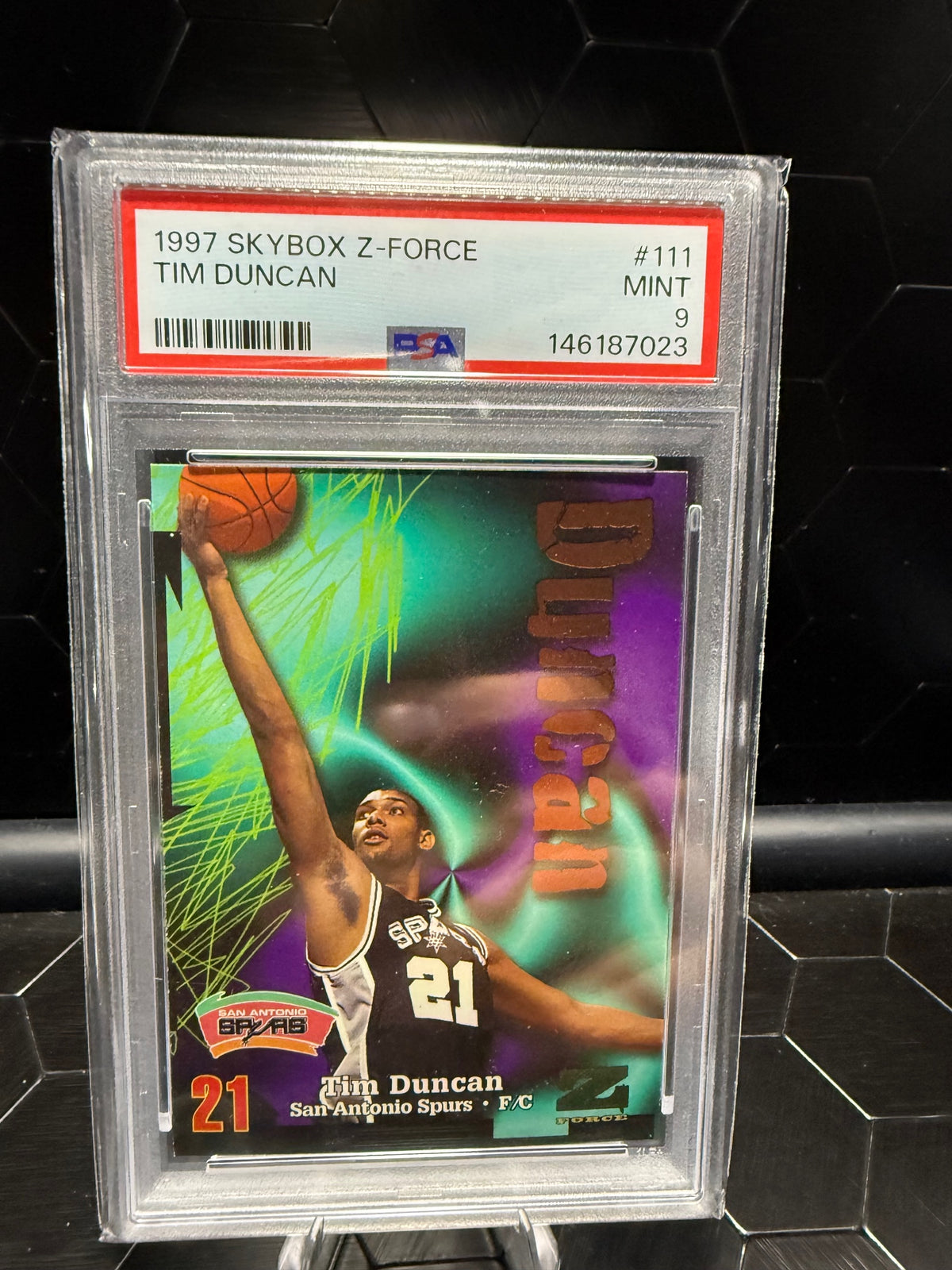 1997 SkyBox Z-Force Tim Duncan #111 PSA 9