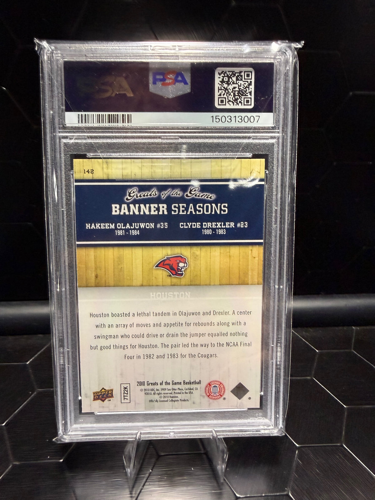 2009 Upper Deck GOTG Hakeem Olajuwon / Clyde Drexler #142 Banner Seasons PSA 10