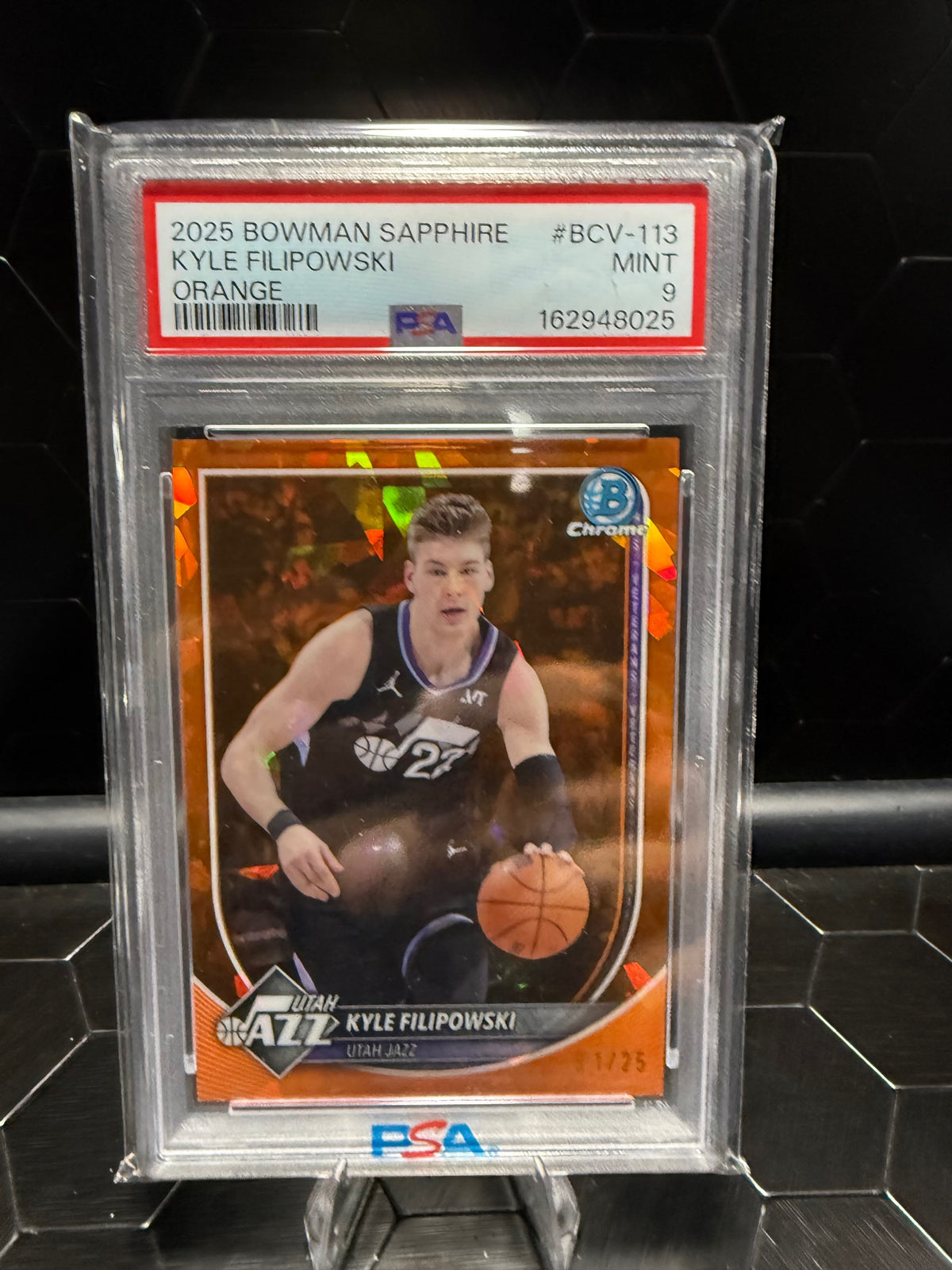 2025–26 Bowman Chrome Sapphire Kyle Filipowski #BCV-113 Orange /25 PSA 9