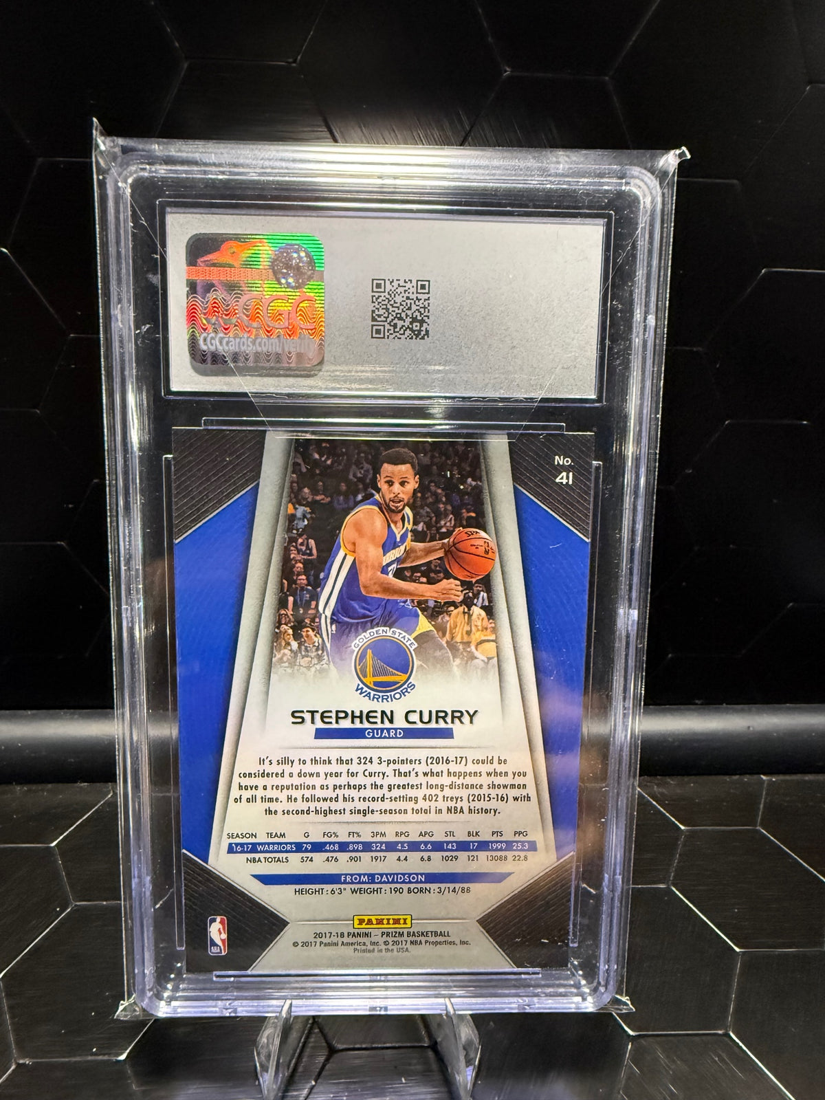 2017-18 Panini Prizm Stephen Curry #41 CSG 9.5