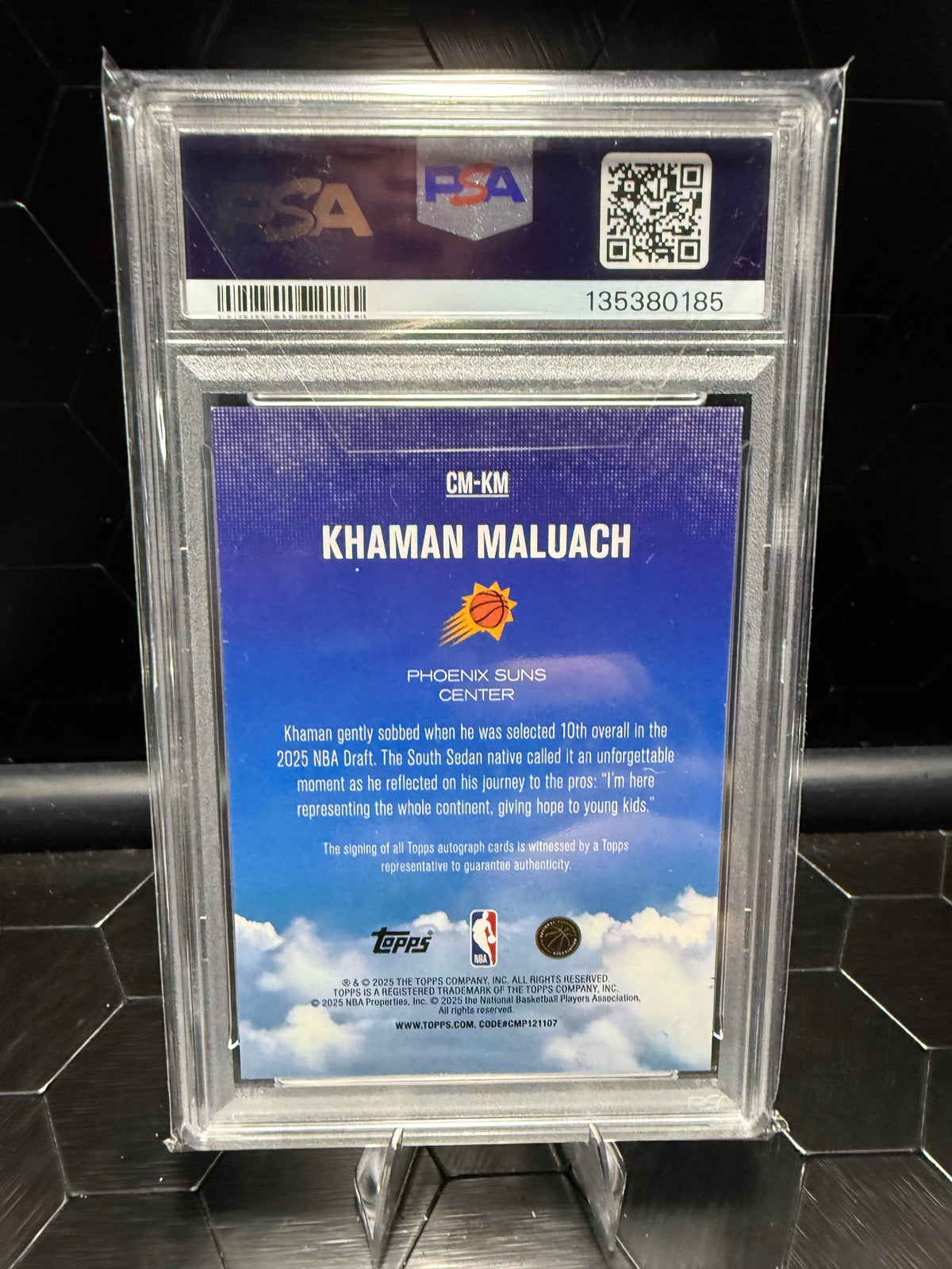 2025 Topps Khaman Maluach #CM-KM Contemporary Marks RC Auto PSA 8