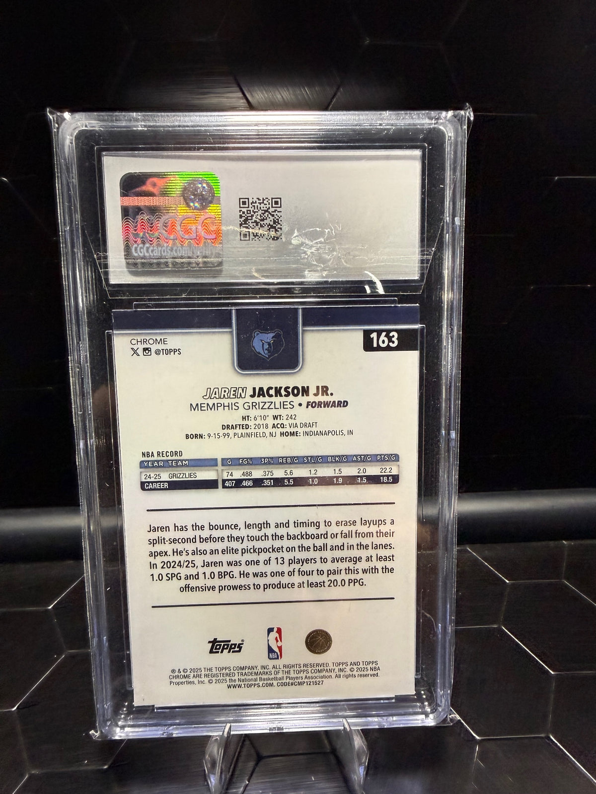 2025-26 Topps Chrome Jaren Jackson Jr. #163 Basketball Refractor CGC 10