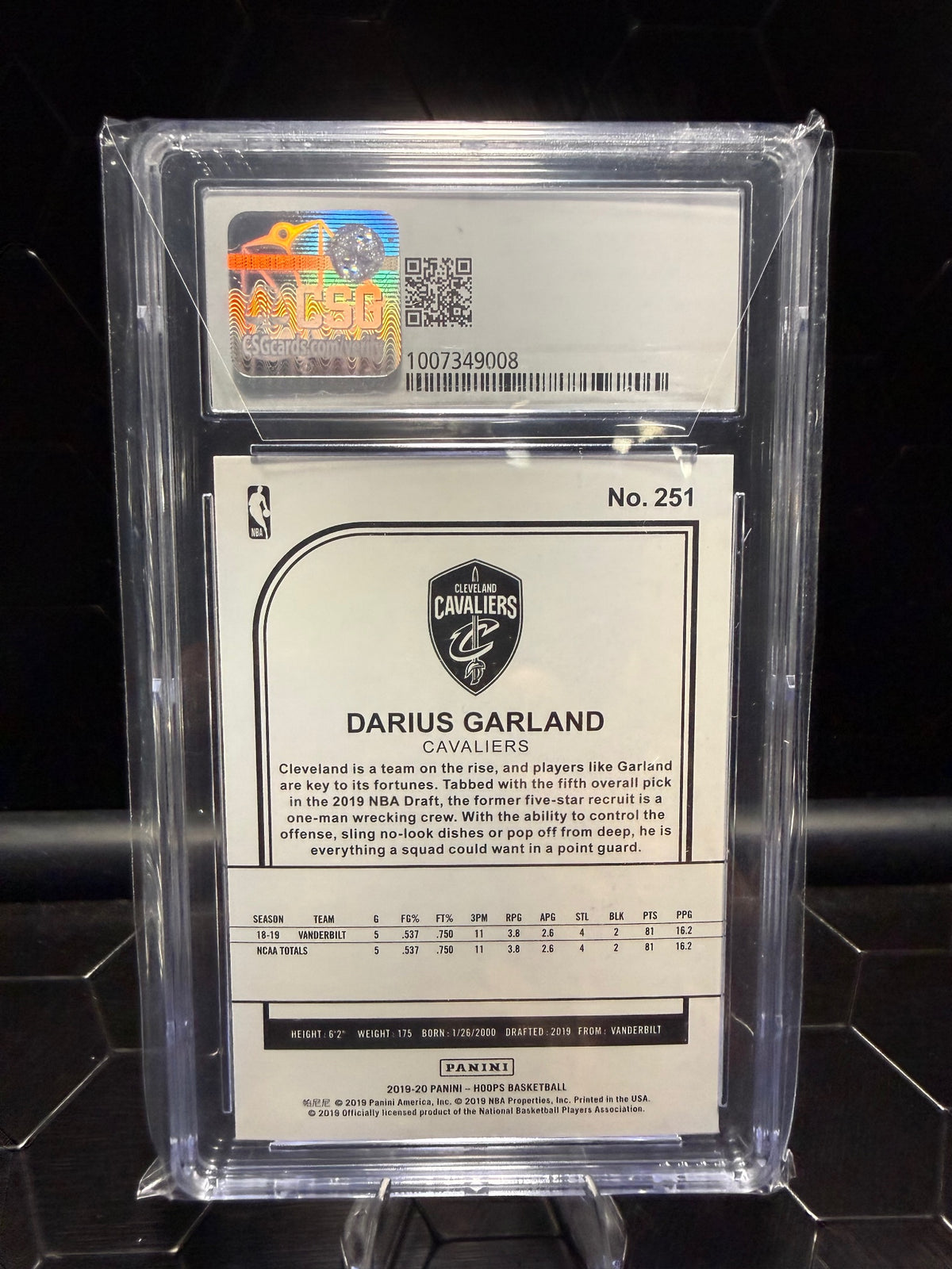 2019-20 Panini Hoops Darius Garland #251 RC CSG 9