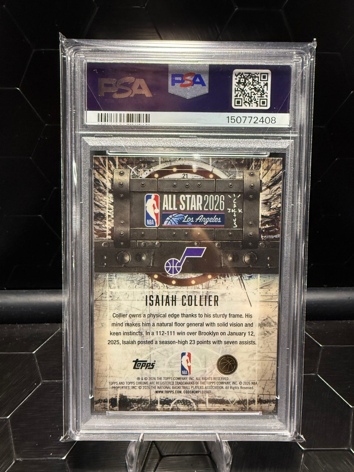 2025 Topps Chrome Cactus Jack x ASG Isaiah Collier #21 PSA 10