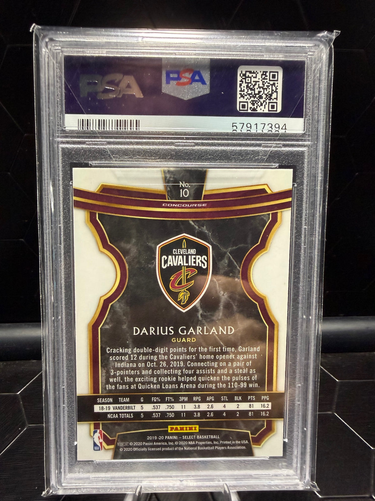 2019-20 Panini Select #10 Darius Garland PSA 9
