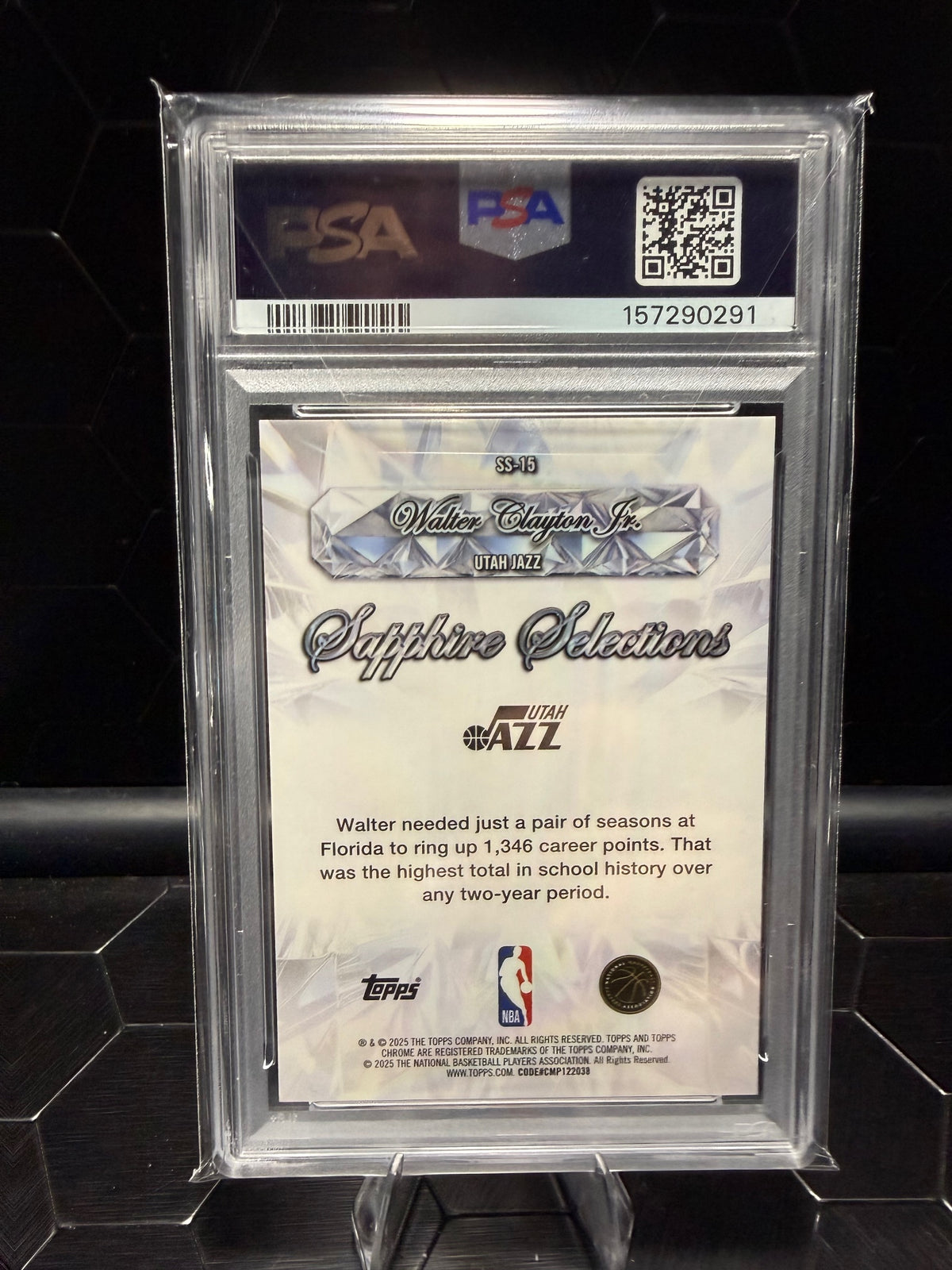2025 Topps Sapphire Walter Clayton Jr. #SS-15 Sapphire Selections RC PSA 6