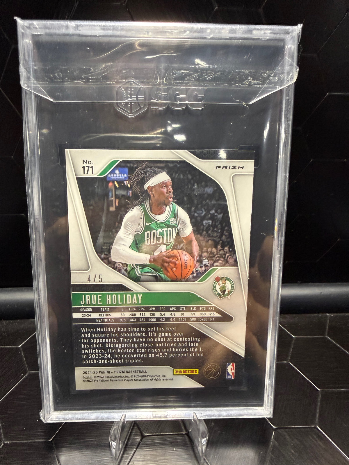 2024-25 Panini Prizm Jrue Holiday #171 Green Shimmer Prizm /5 SGC 10