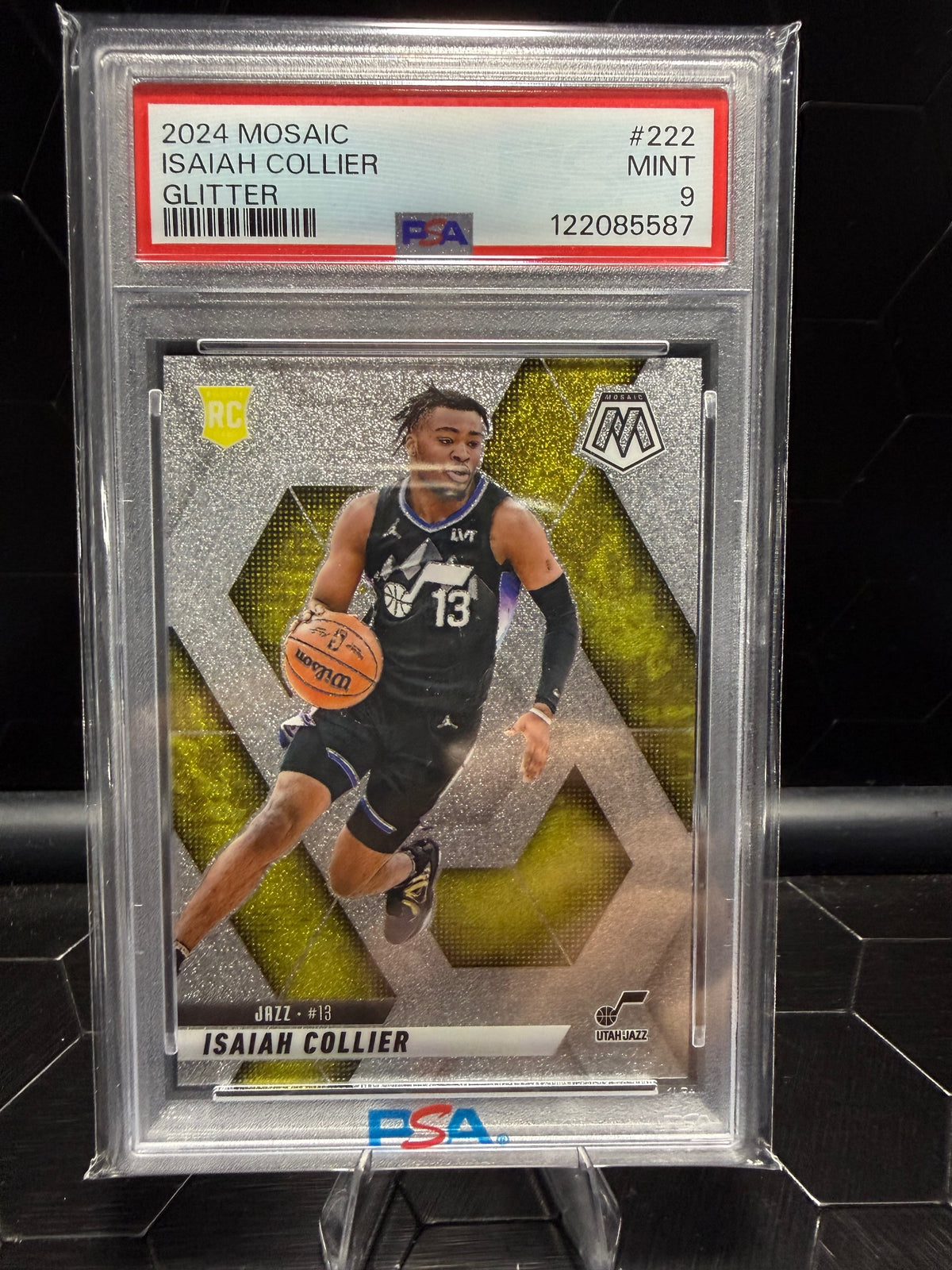 2024-25 Panini Mosaic Isaiah Collier #222 Glitter RC PSA 9