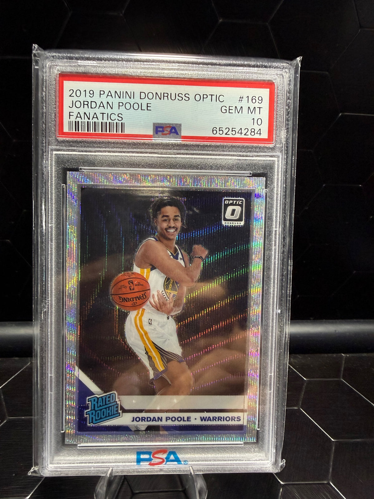 2019-20 Panini Donruss Optic Jordan Poole #169 Fanatics Rated Rookie PSA 10