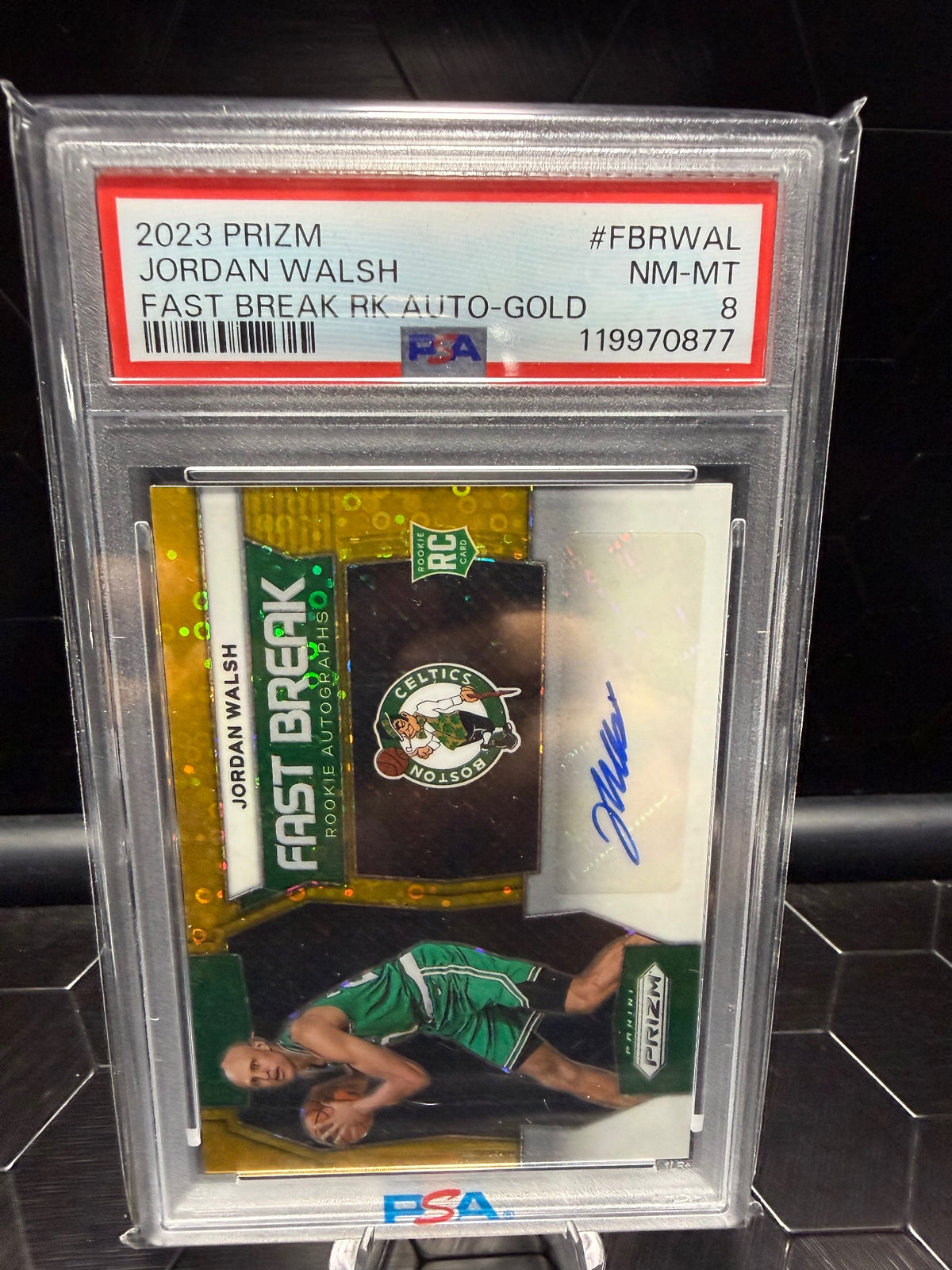 2023 Panini Prizm #FBRWAL Jordan Walsh Fast Break RK Auto Gold PSA 8