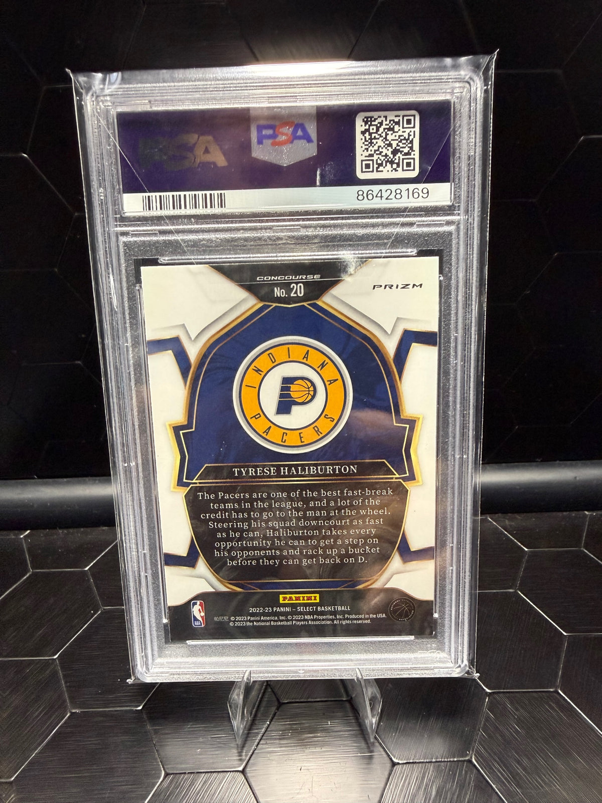 2022-23 Panini Select Tyrese Haliburton #20 Concourse Red Wave Prizm PSA 10