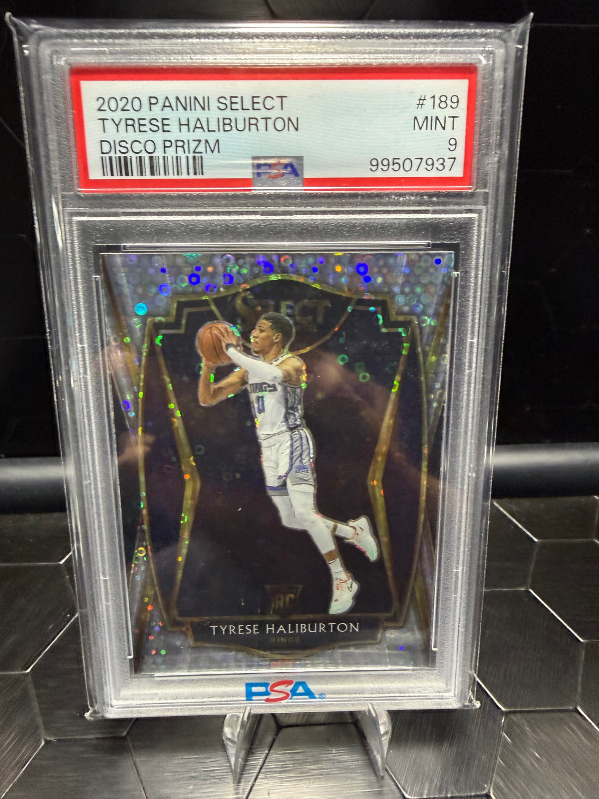 2020-21 Panini Select Tyrese Haliburton #189 Disco Prizm RC PSA 9