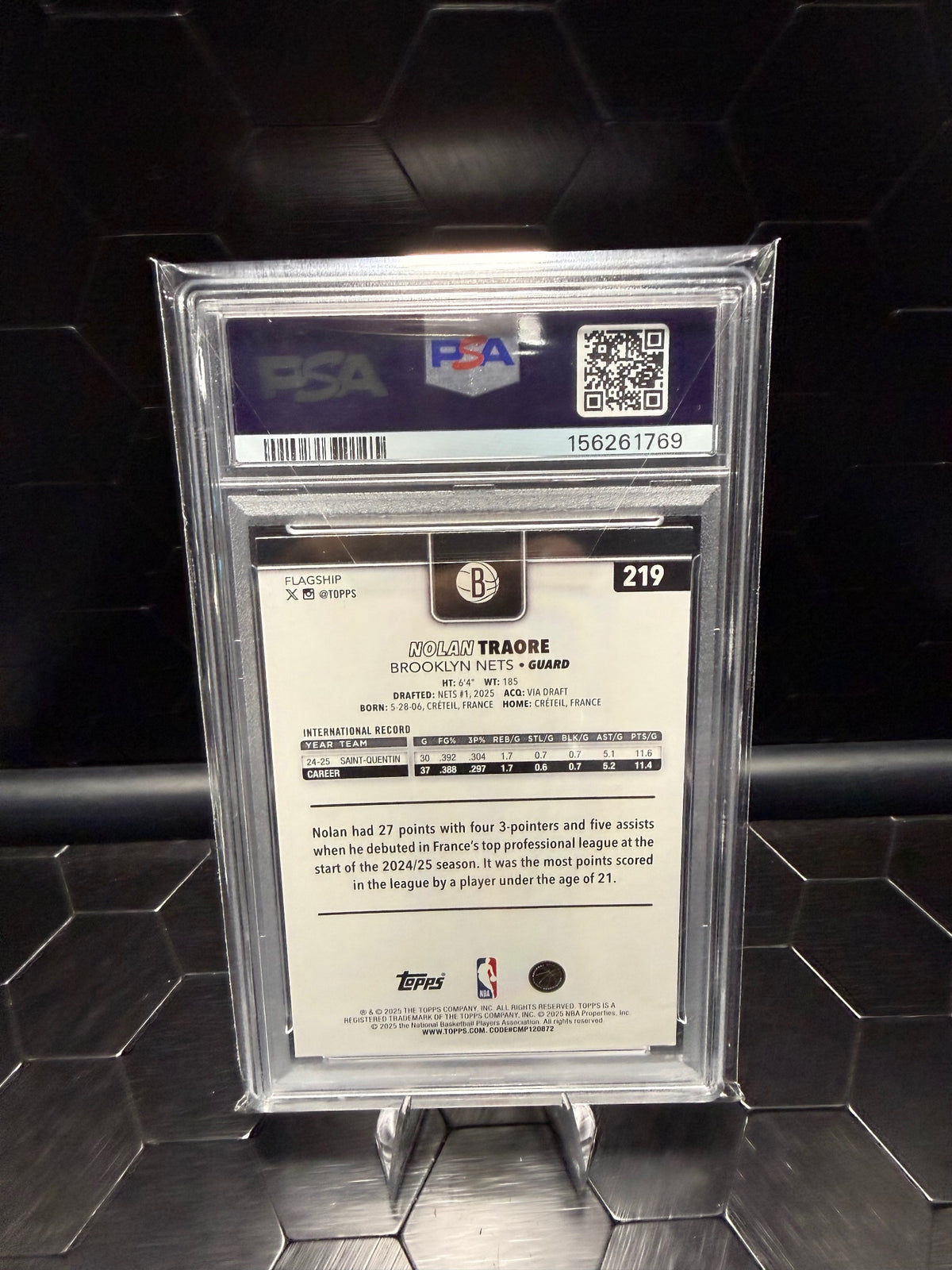 2025 Topps Nolan Traore #219 Gold RC 1063/2025 PSA 9