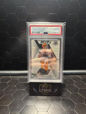 2020 Panini Mosaic #300 Aaron Rodgers White Mosaic /25 PSA 10