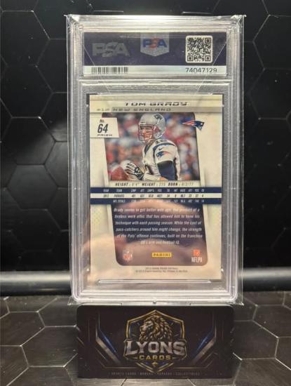 2013 Panini Prizm #64 Tom Brady Blue Prizm PSA 10