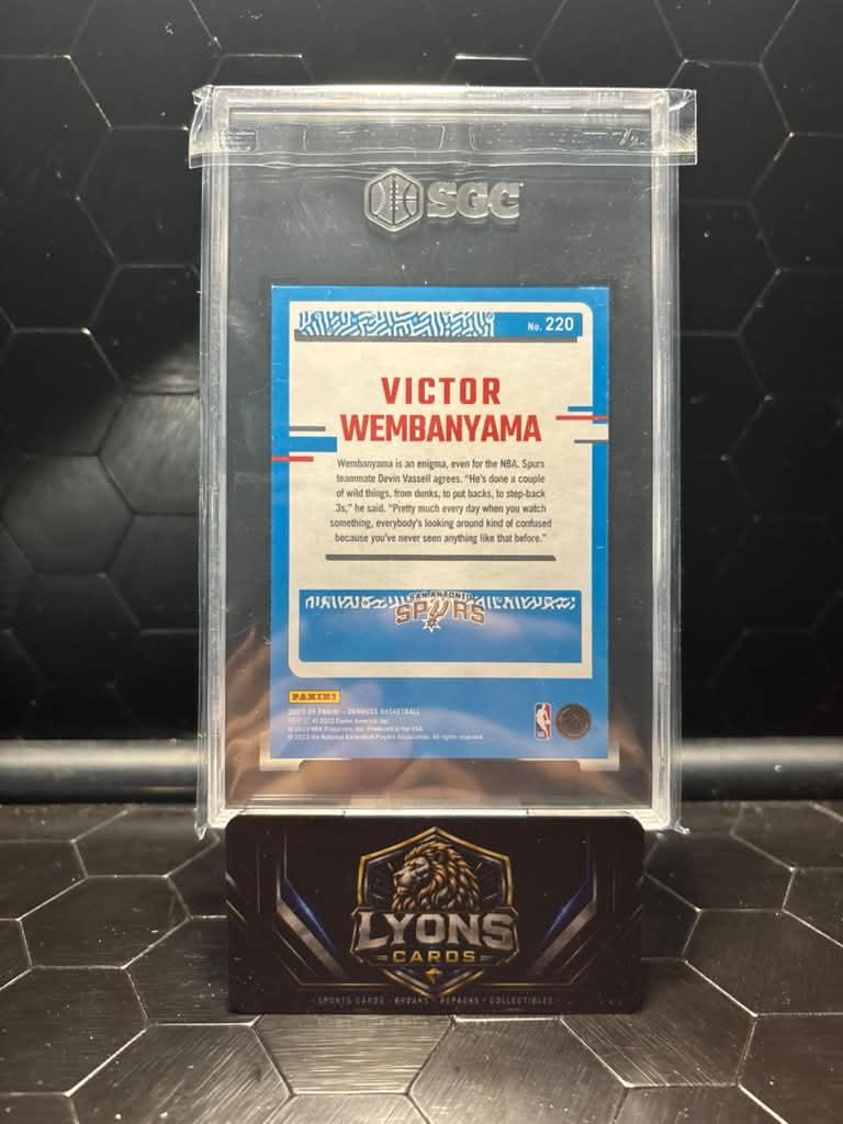 2023-24 Panini Donruss Victor Wembanyama #220 Holo Green Laser RC SGC 8.5